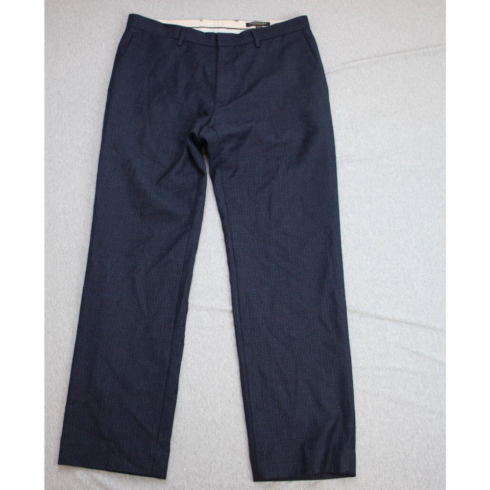 Banana Republic Pants Mens 34 X 32 Micro Check 100% Wool Slim Fit Straight Dress